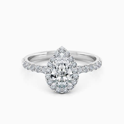 Pear Cut Diamond Engagement Ring With Halo