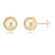 Golden South Sea Cultured Pearl Studs