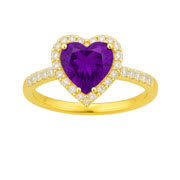 Lab Grown Amethyst Engagement Rings