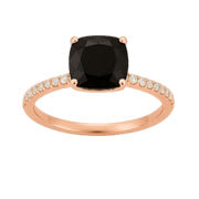 Lab Grown Black Onyx Engagement Rings