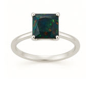 Lab Grown Black Opal Engagement Rings