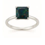 Lab Grown Black Opal Engagement Rings