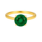 Lab Grown Green Emerald Engagement Rings