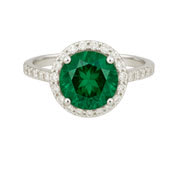 Lab Grown Green Sapphire Engagement Rings