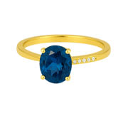 Lab Grown London Blue Topaz Engagement Rings