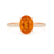 Lab Grown Orange Sapphire Engagement Rings