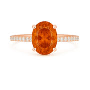 Lab Grown Orange Zircon Engagement Rings