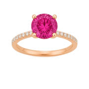 Lab Grown Pink Tourmaline Engagement Rings