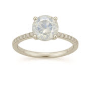 Lab Grown Rainbow Moonstone Engagement Rings