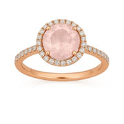 Lab Grown Rose Quartz Engagement Rings
