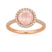 Lab Grown Rose Quartz Engagement Rings