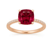 Lab Grown Rubelite Engagement Rings