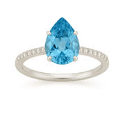 Lab Grown Sky Blue Topaz Engagement Rings