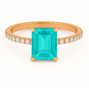 Lab Grown Turquoise Engagement Rings