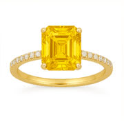Lab Grown Yellow Sapphire Engagement Rings