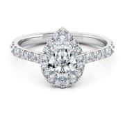 Pear lab diamond engagement rings