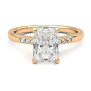 Radiant engagement rings