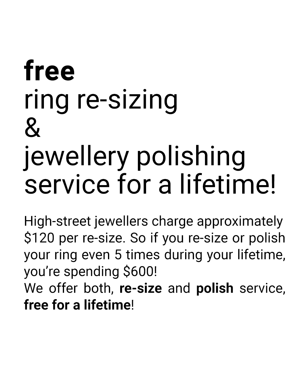 We offer both, re-size and polish service, free for a lifetime!