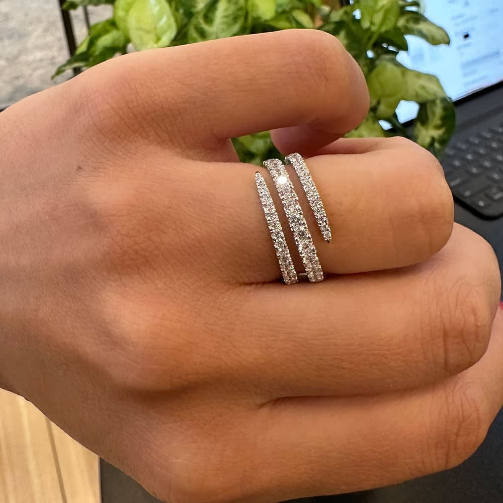 Wrap around diamond ring