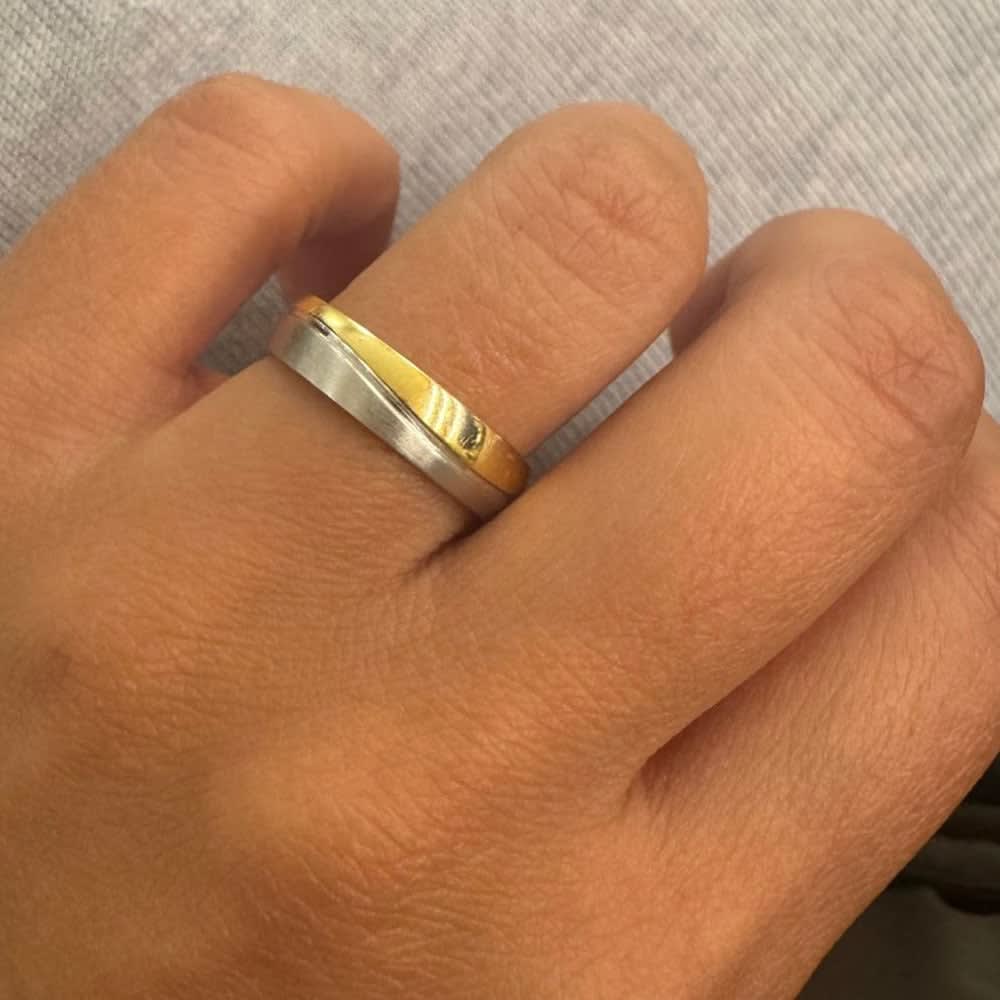 Hand Carved Mens Wedding Band