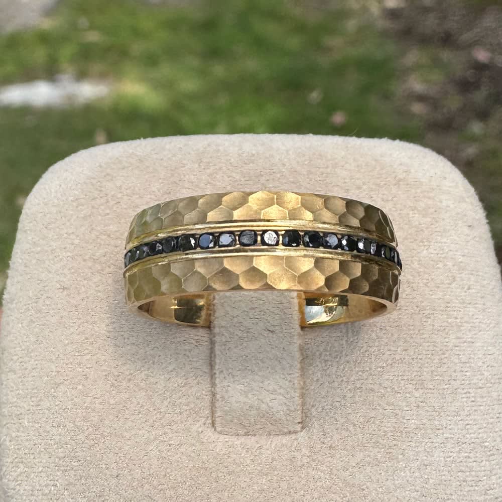 7mm Black Diamond Wedding Ring