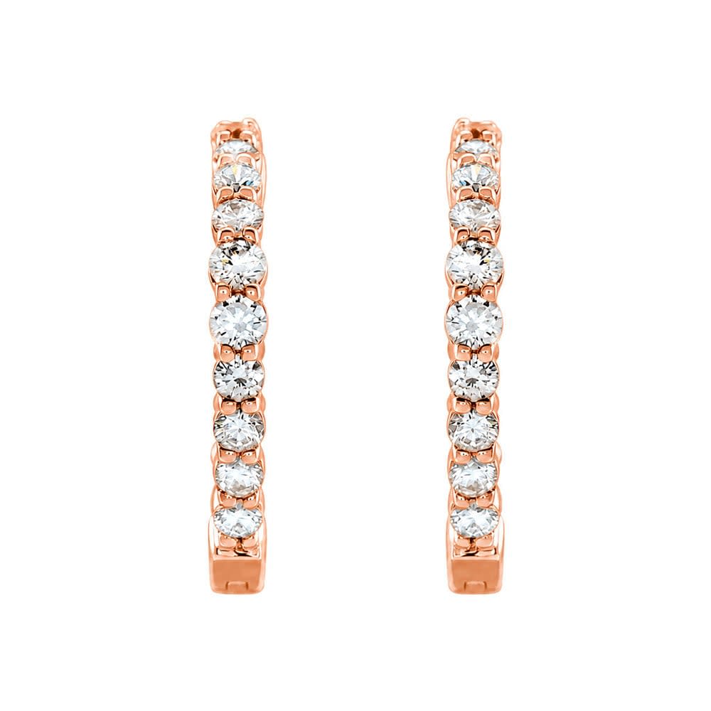 gold diamond hoop earrings