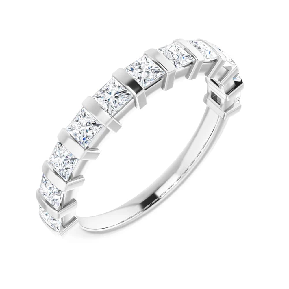 1 carat Princess cut wedding band