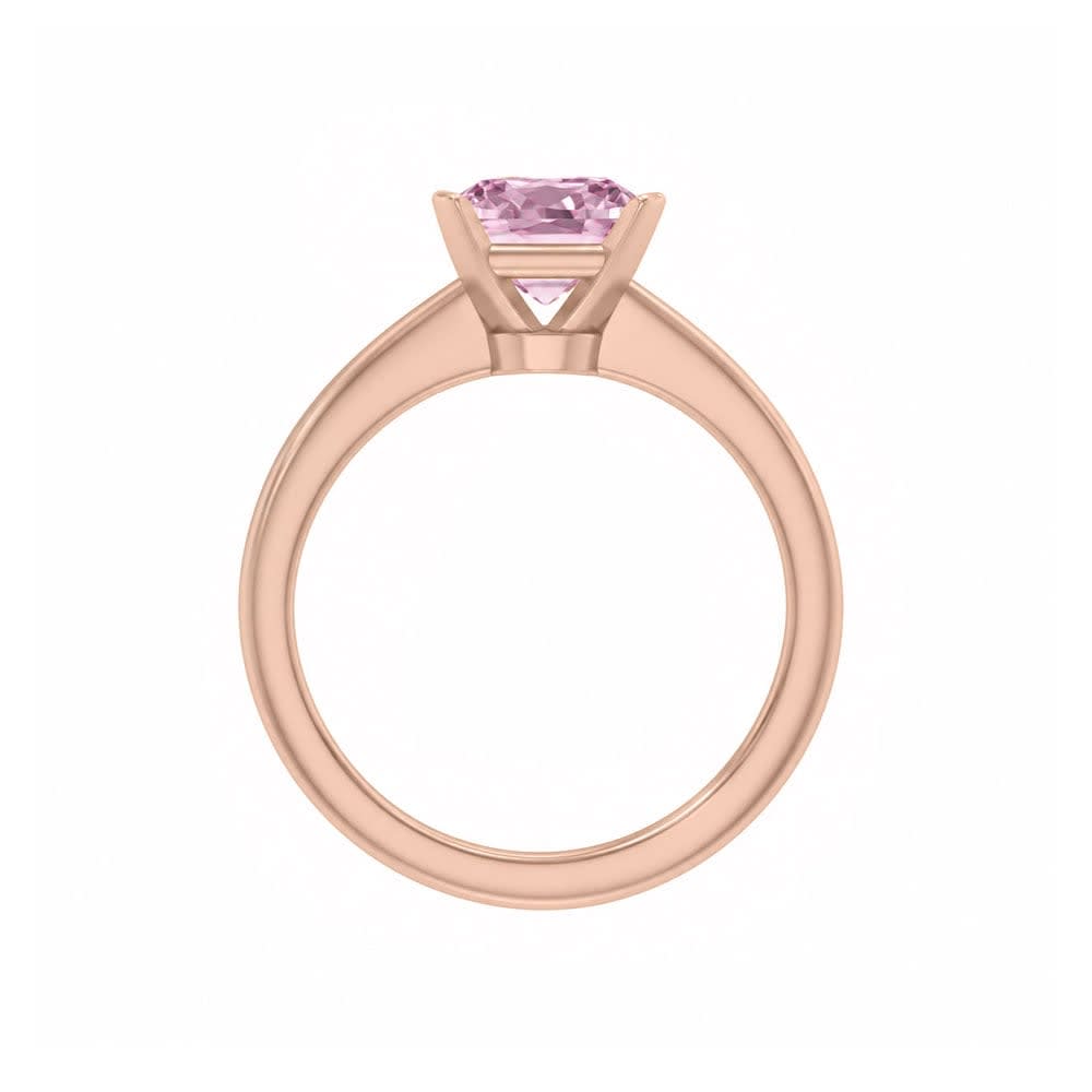 Classic emerald lab pink diamond engagement ring