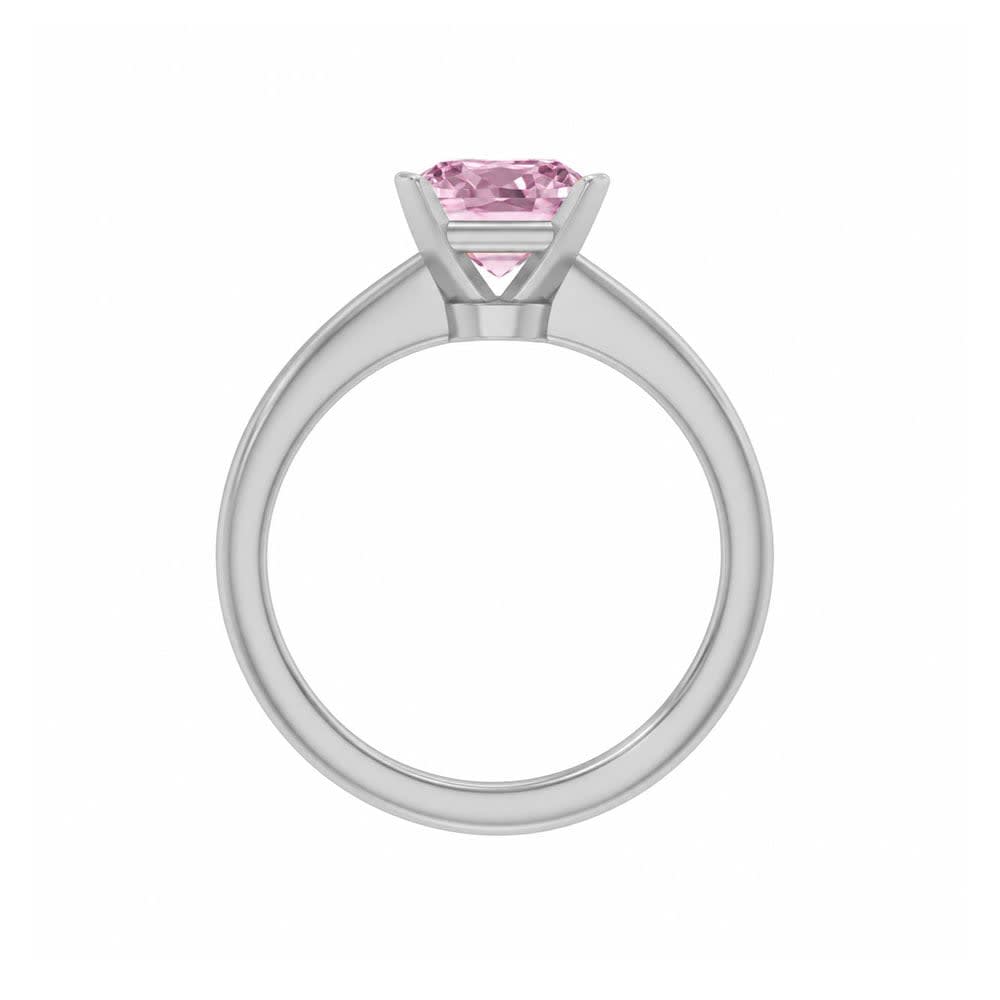 Classic emerald lab pink diamond engagement ring