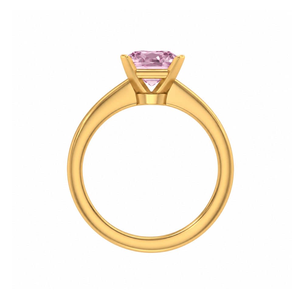 Classic emerald lab pink diamond engagement ring