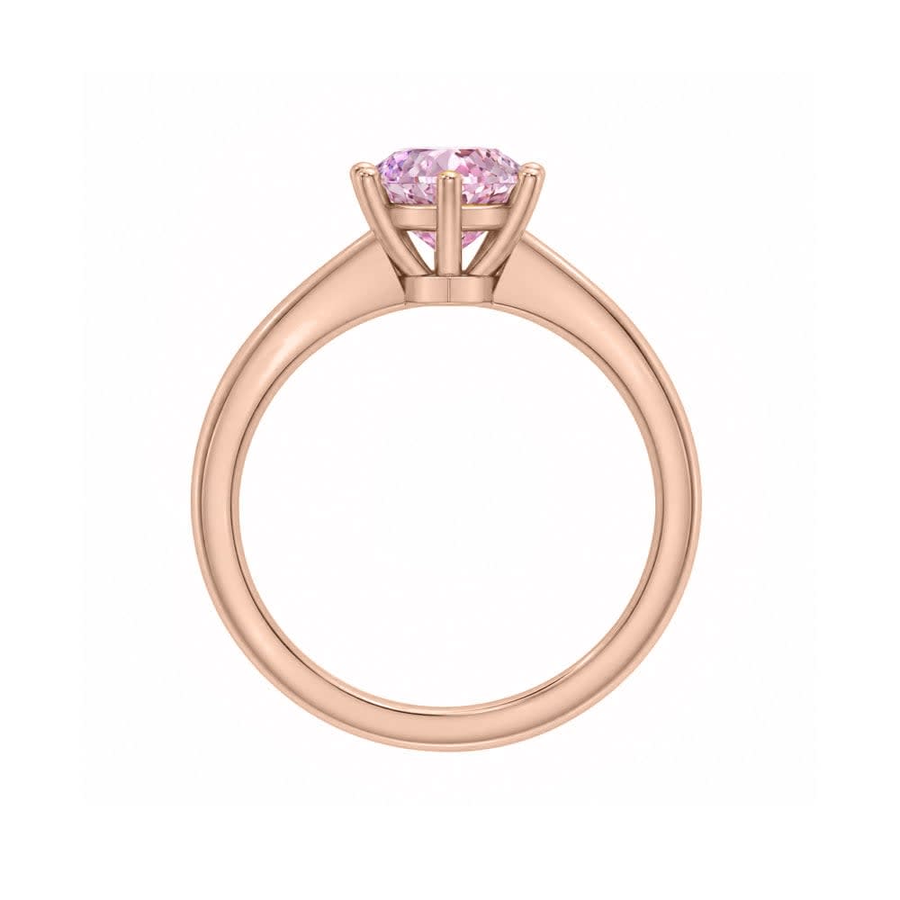 Classic heart lab pink diamond engagement ring