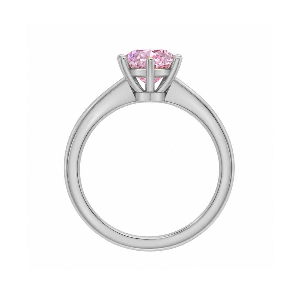 Classic heart lab pink diamond engagement ring