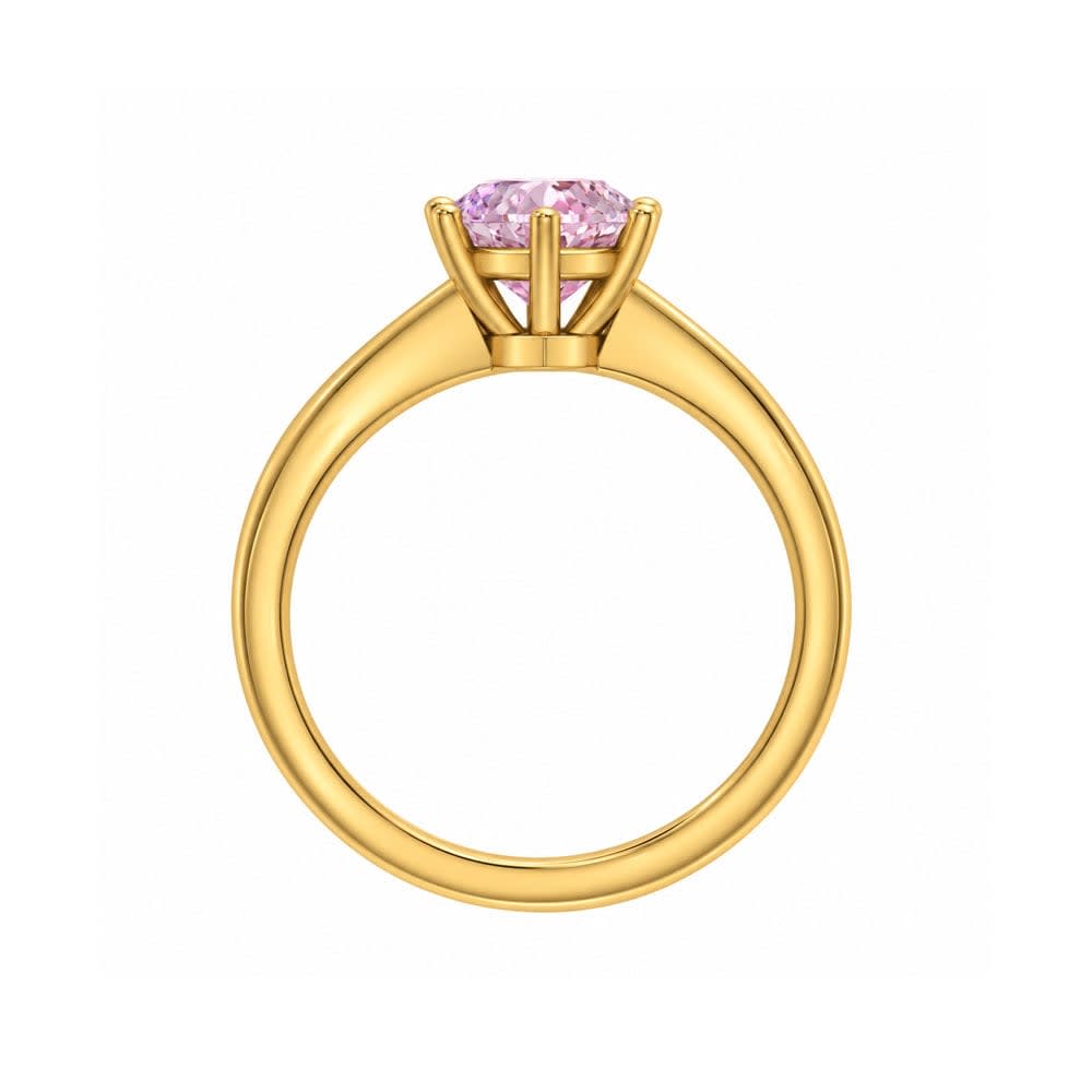 Classic heart lab pink diamond engagement ring
