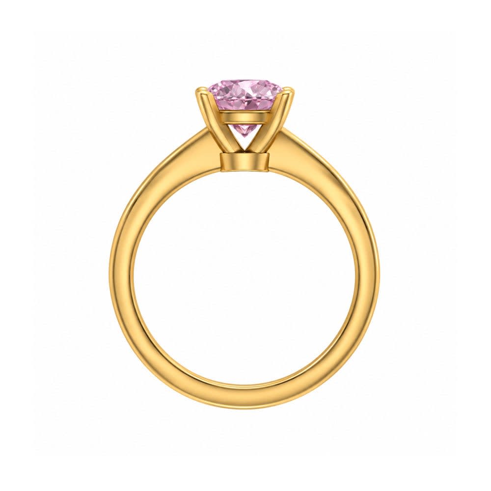 Classic oval lab pink diamond engagement ring