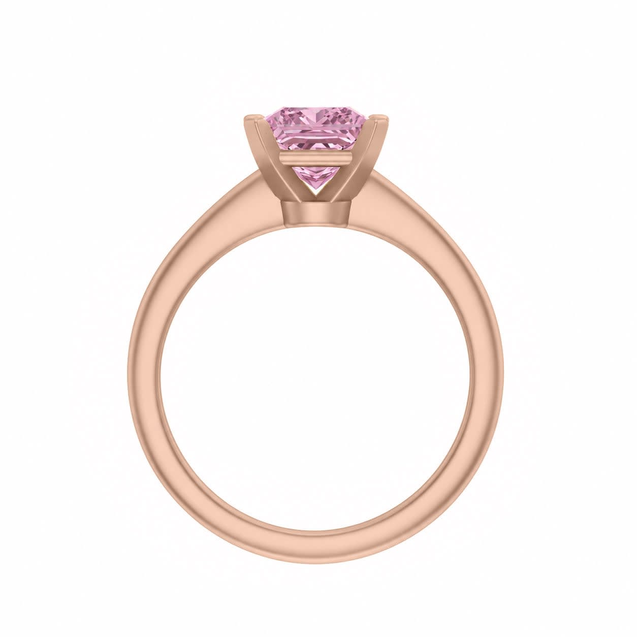 Classic princess lab pink diamond engagement ring