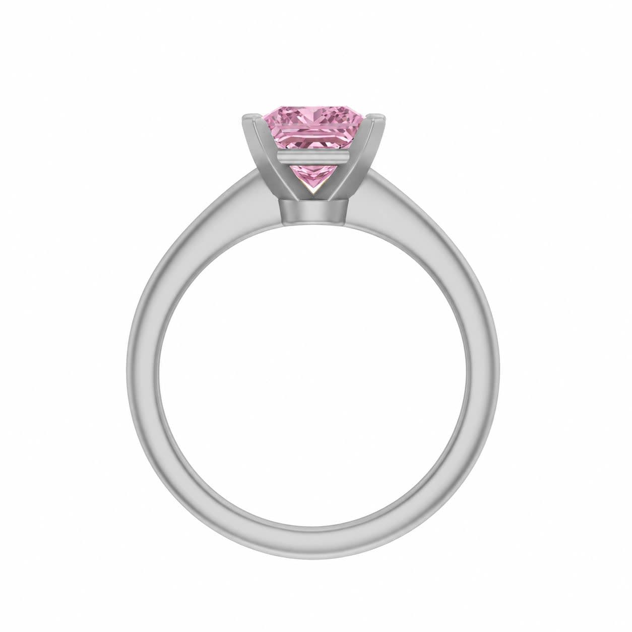 Classic princess lab pink diamond engagement ring