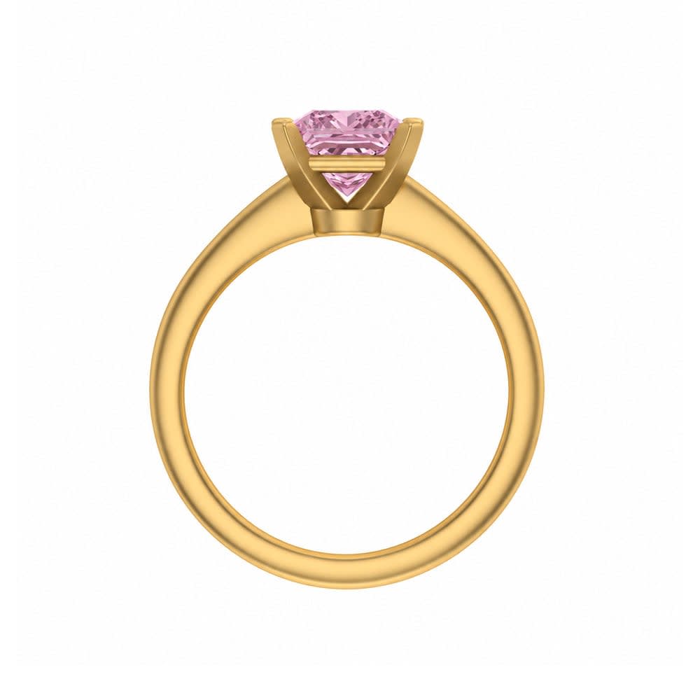 Classic princess lab pink diamond engagement ring