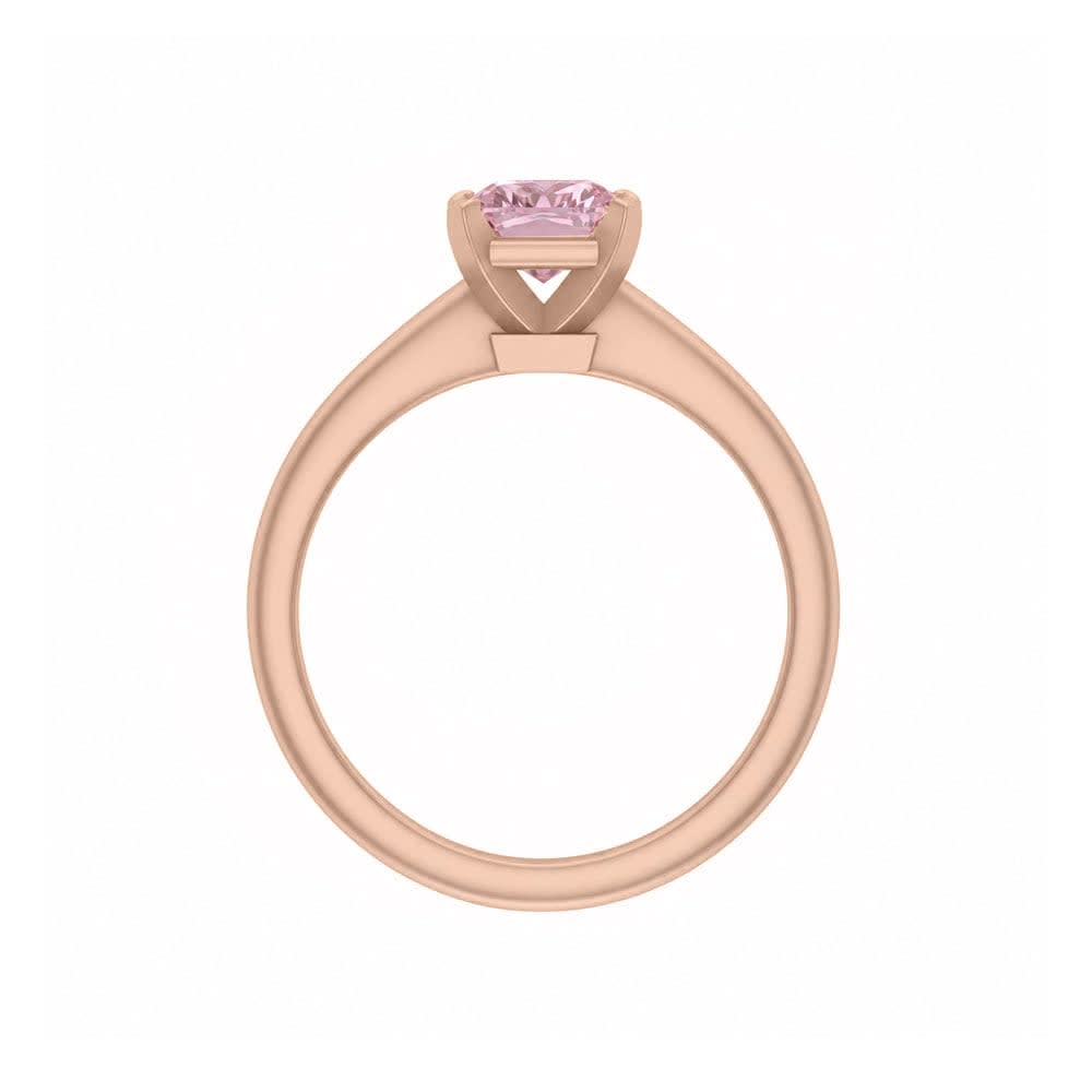 Classic radiant lab pink diamond engagement ring
