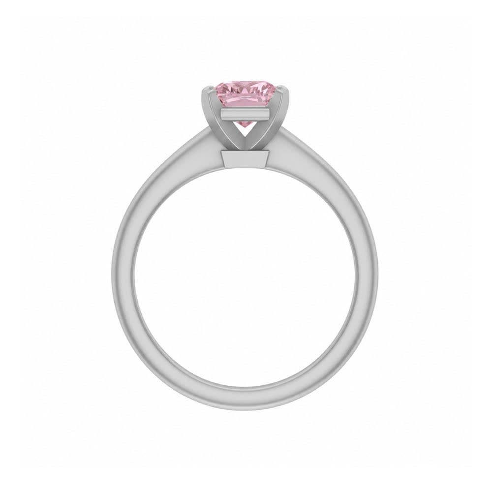 Classic radiant lab pink diamond engagement ring