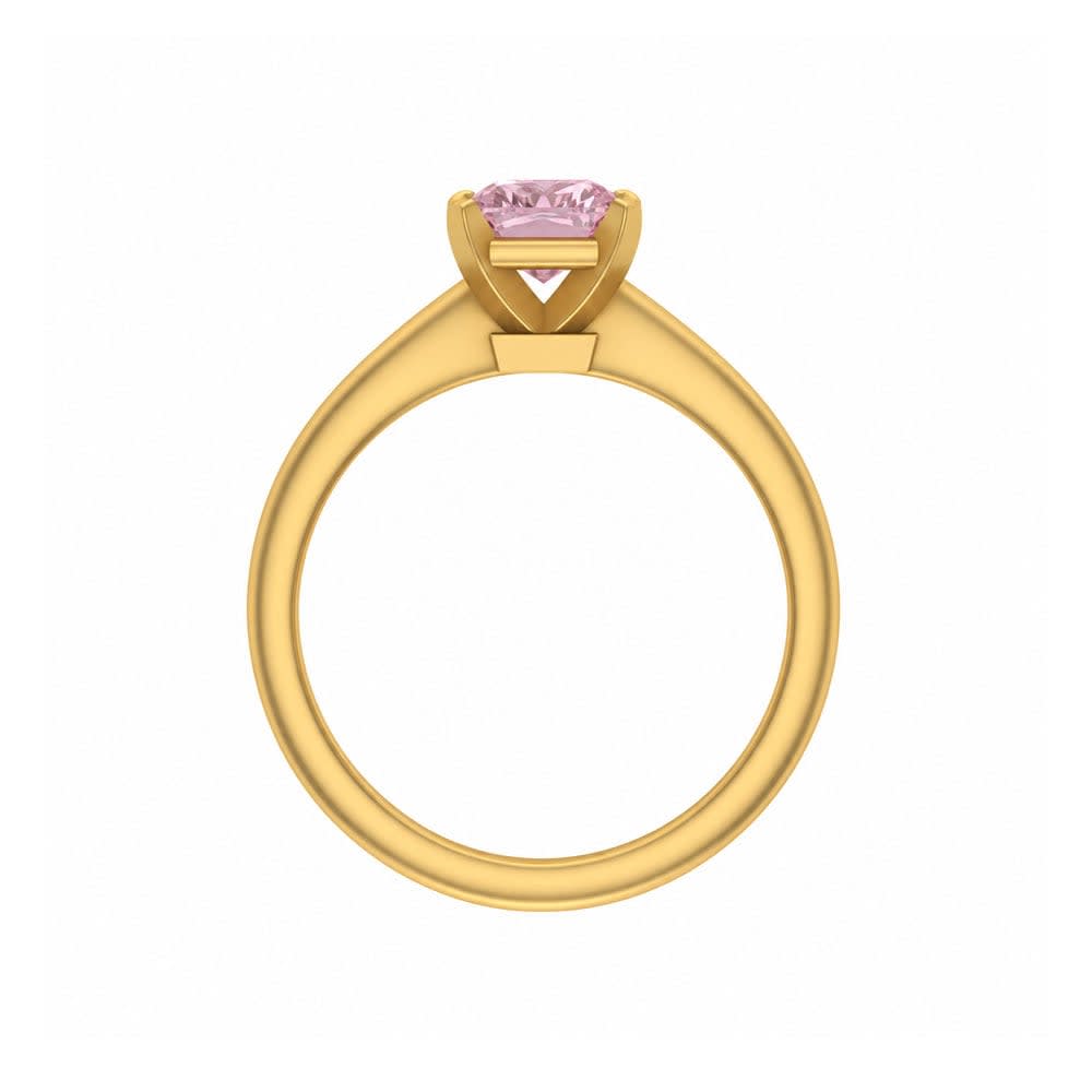 Classic radiant lab pink diamond engagement ring