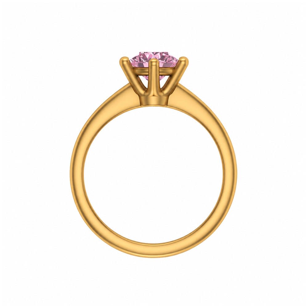 Classic round lab pink diamond engagement ring