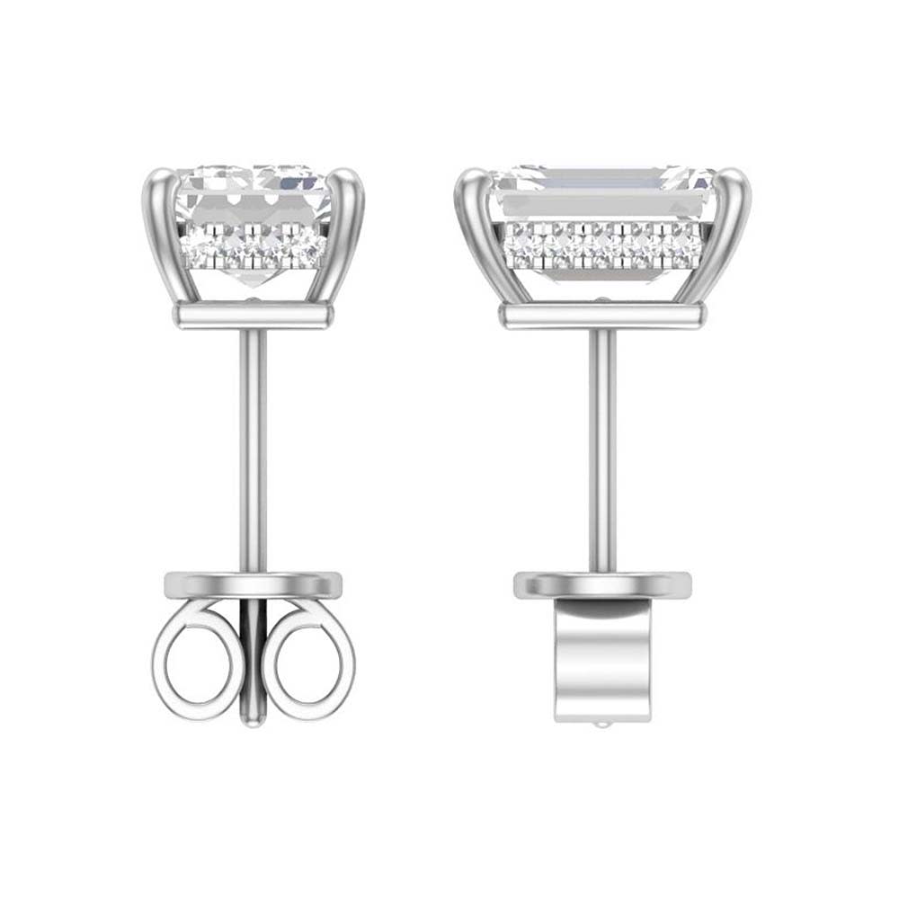 Lab grown Emerald cut 2ct tw and hidden halo