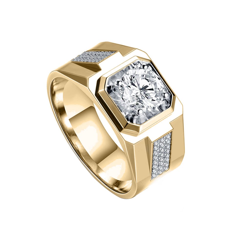 Mens Round Diamond Wedding Band