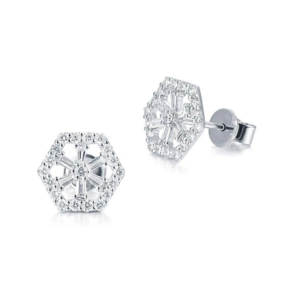 Hexagon Diamond Studs