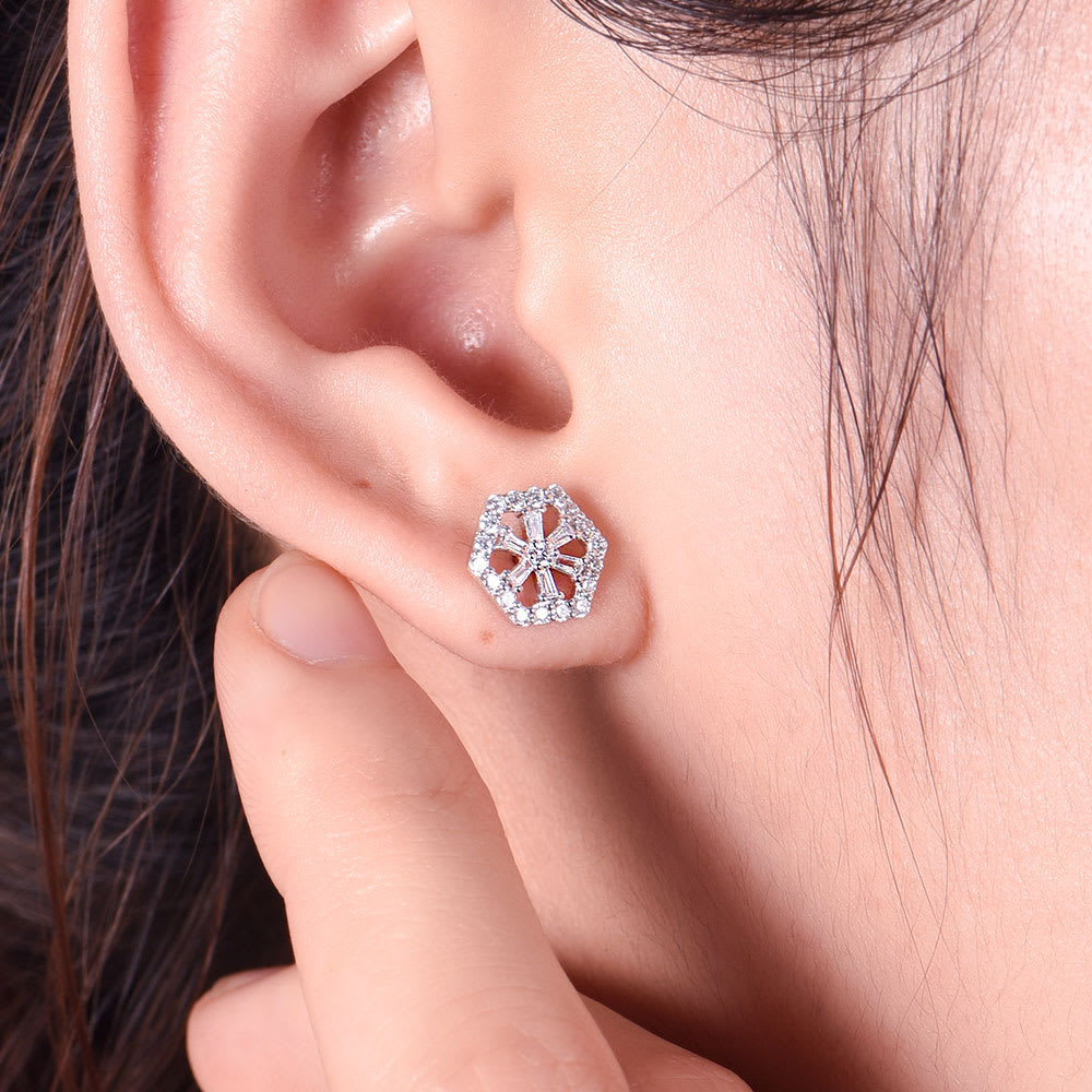 Hexagon Diamond Studs