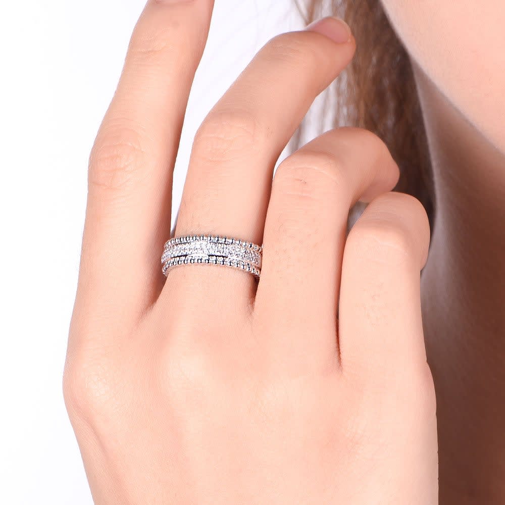 Two Row Pave Diamond Band