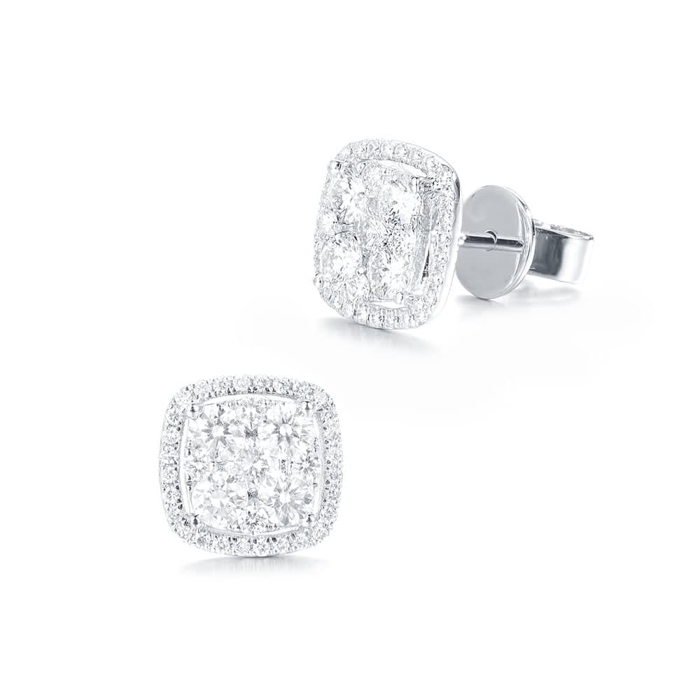 Cushion Cluster Studs