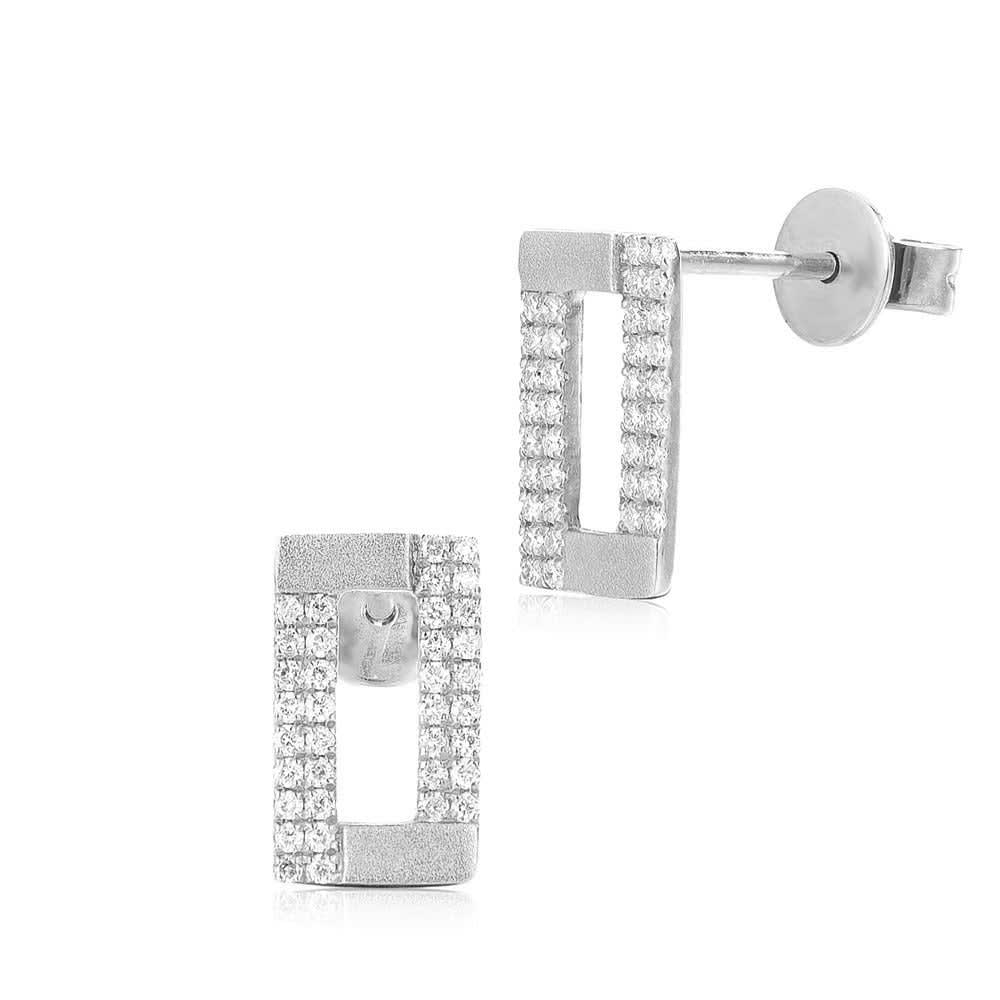 Rectangle Diamond Studs