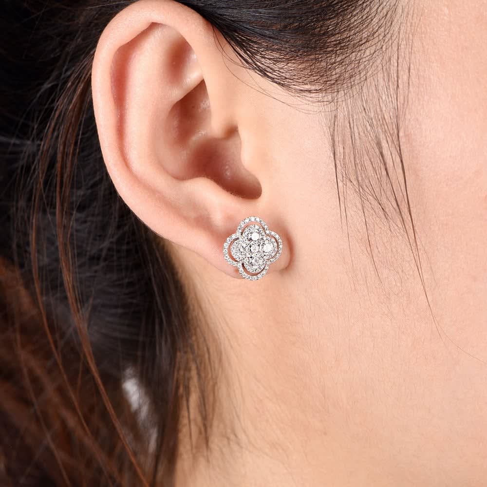 Diamond Clover Studs