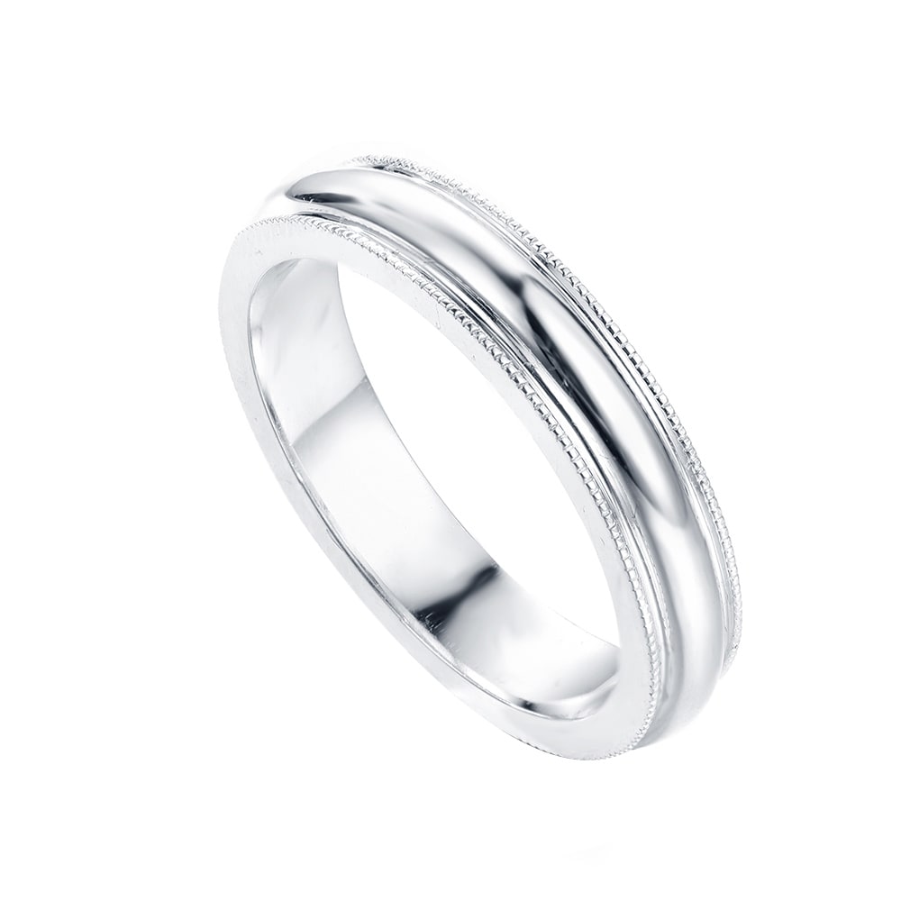 18k White Gold Mens Wedder